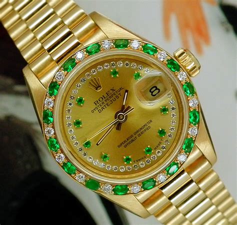 rolex lady datejust emerald|lady datejust gold.